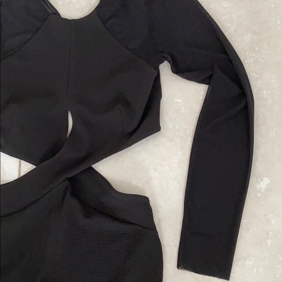 TFNC London Black Cut-Out Dress with Mesh Details - Picture 4 of 8